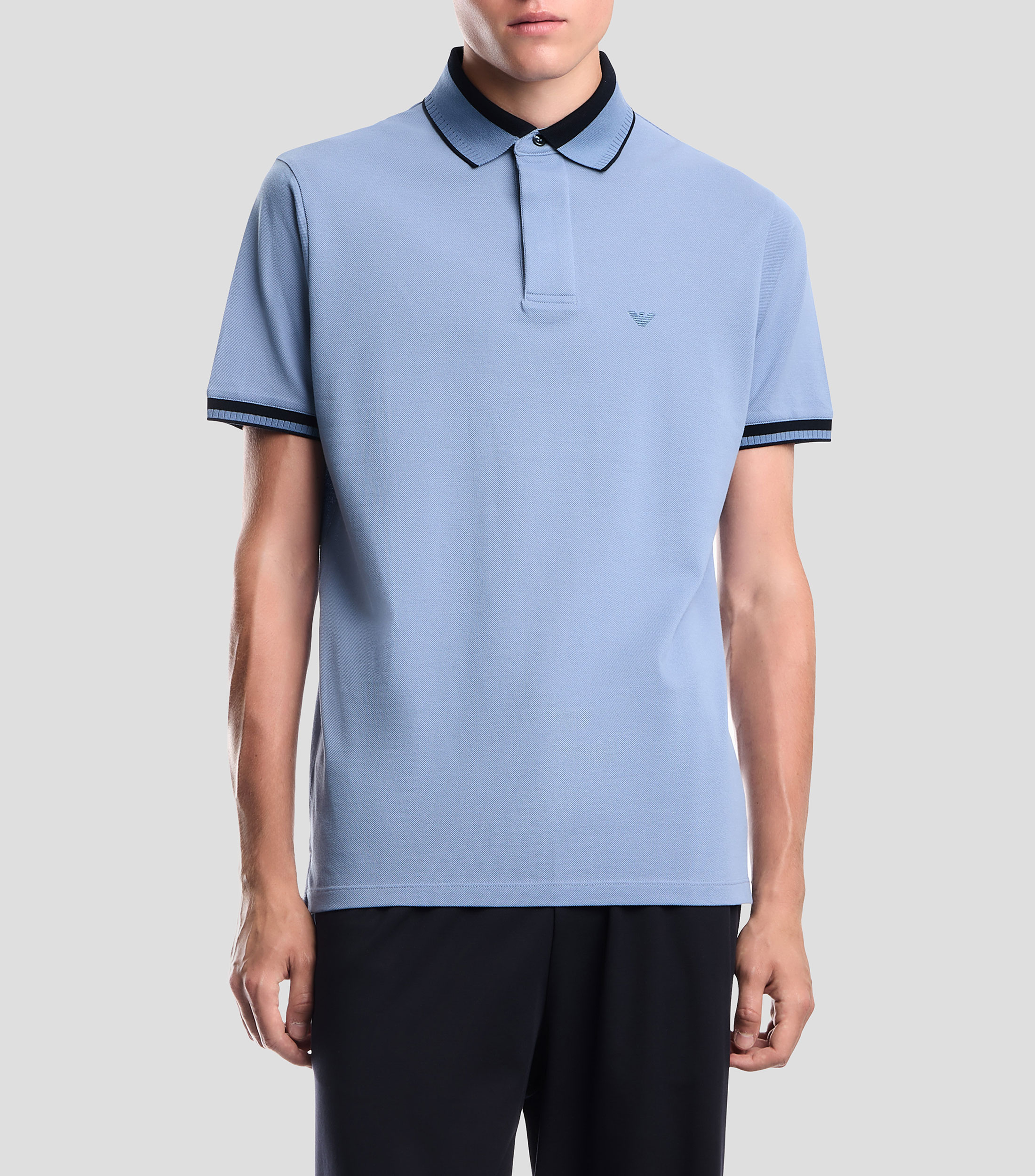 Playera tipo polo manga corta liso Hombre